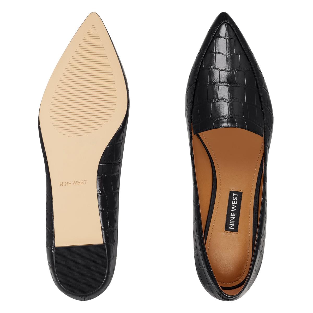 Nine West Abay Smoking Naisten Flats Mustat | 4803IYZND