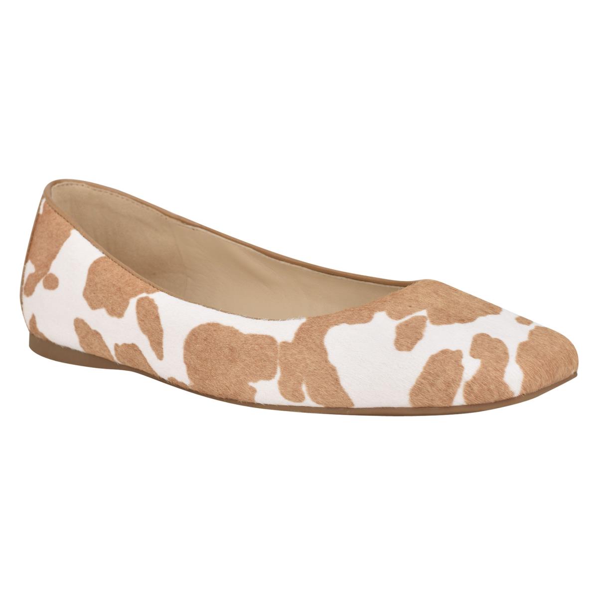 Nine West Alena Square-Varvas Naisten Ballerinat Ruskea Valkoinen | 0167ROUZX