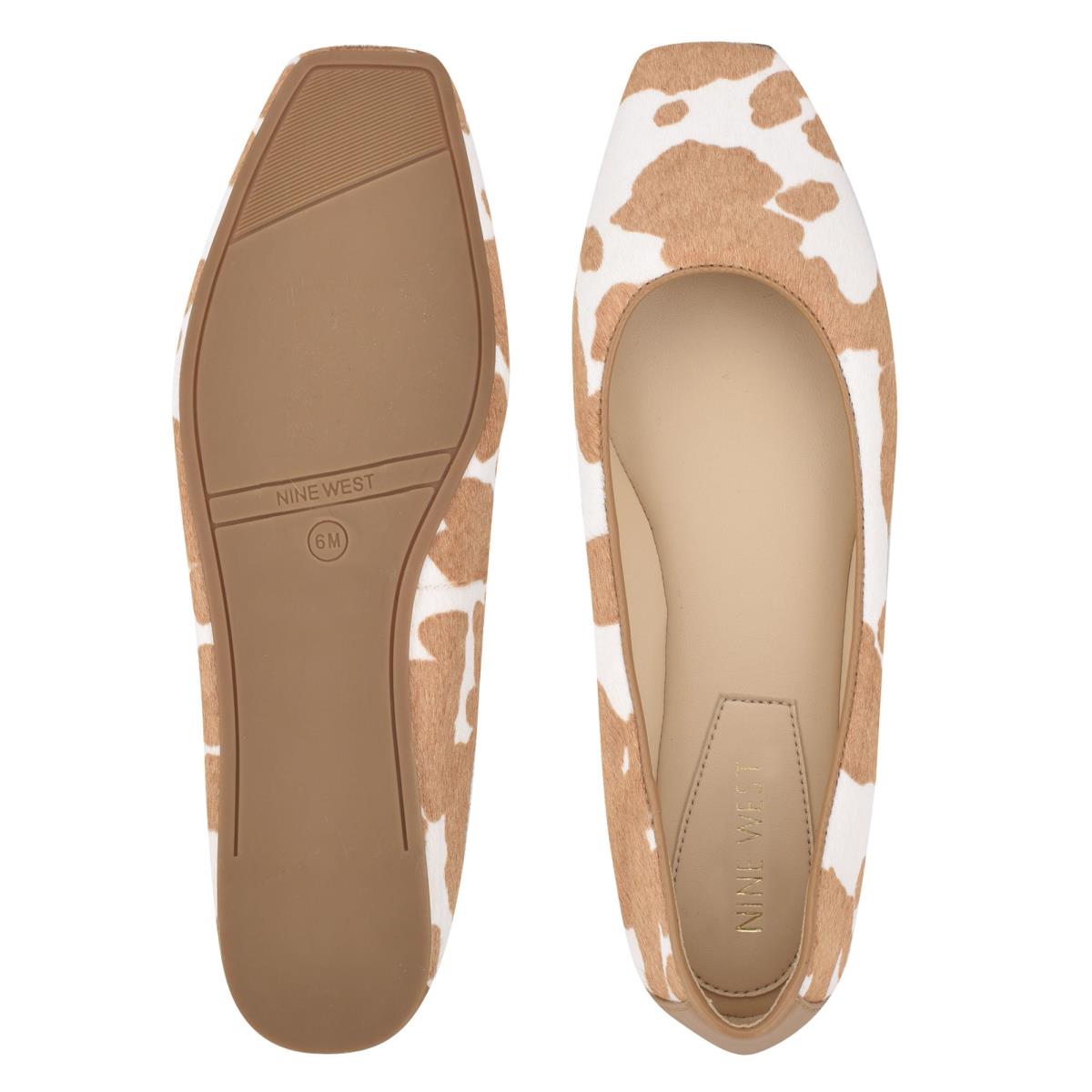 Nine West Alena Square-Varvas Naisten Ballerinat Ruskea Valkoinen | 0167ROUZX