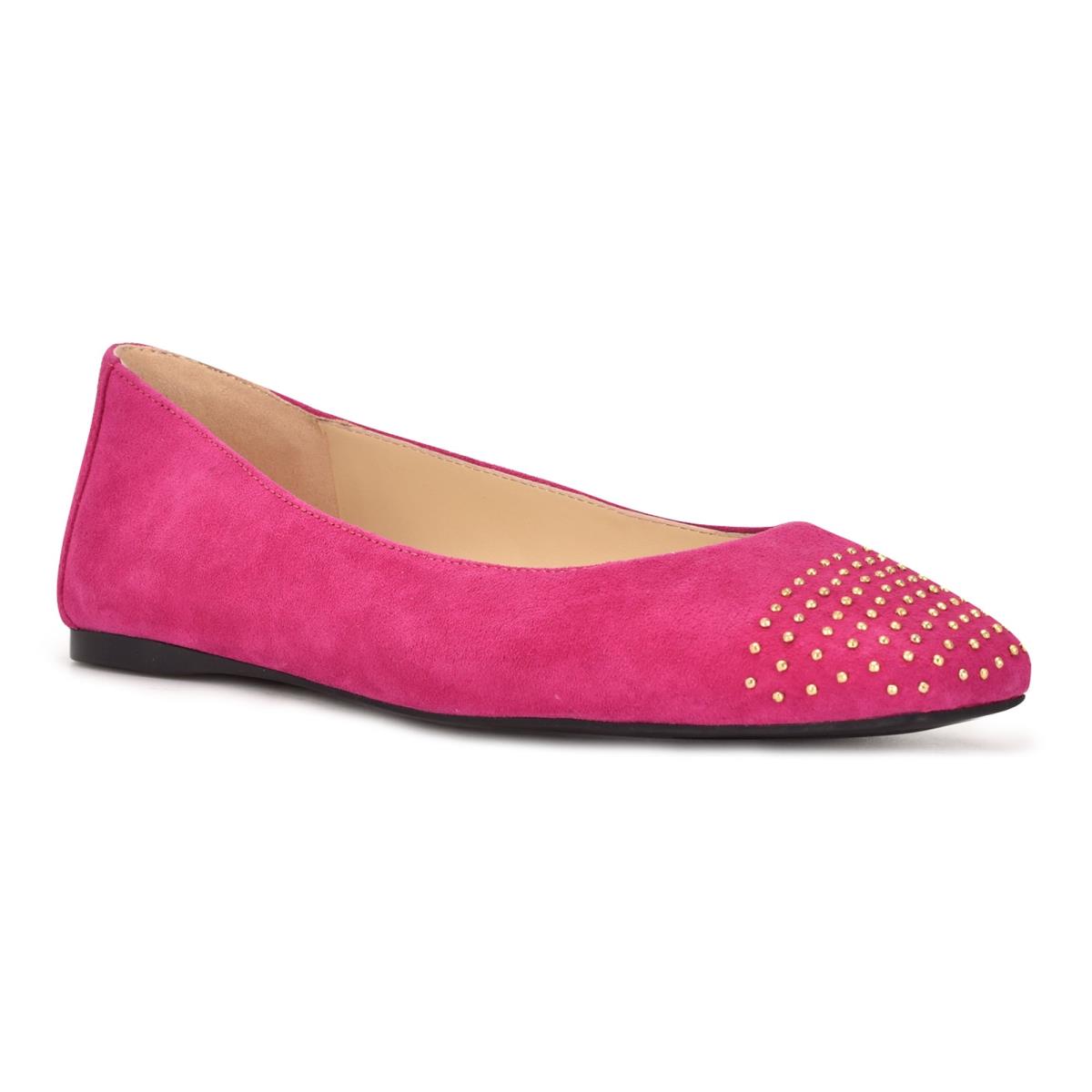 Nine West Aloha Studded Square-Varvas Naisten Ballerinat Pinkki | 7015FDHSQ