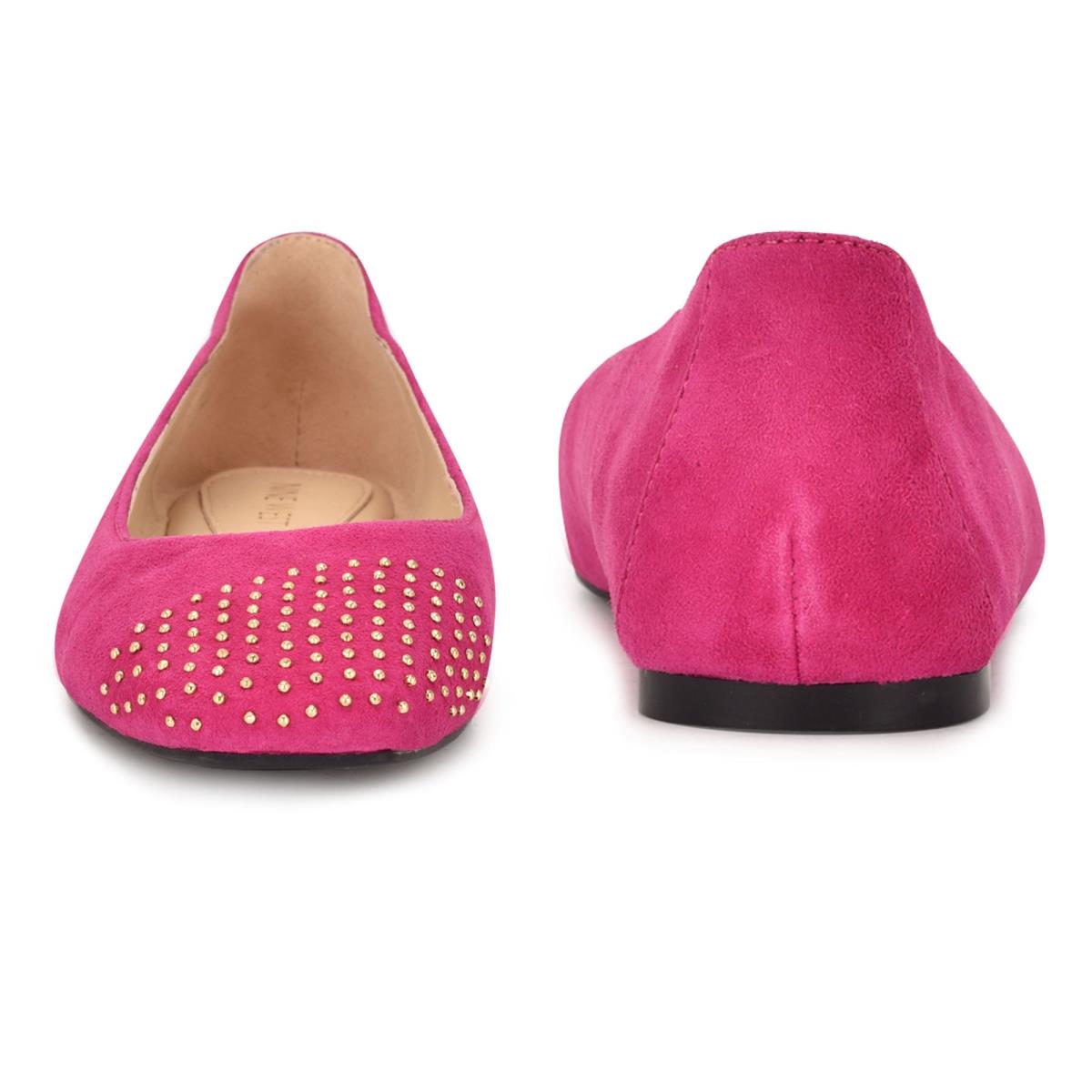 Nine West Aloha Studded Square-Varvas Naisten Ballerinat Pinkki | 7015FDHSQ