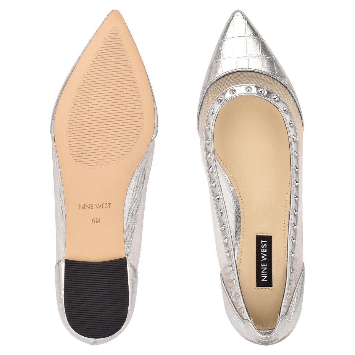 Nine West Bizzie Pointy Varvas Naisten Ballerinat Hopea | 8619LJZQI