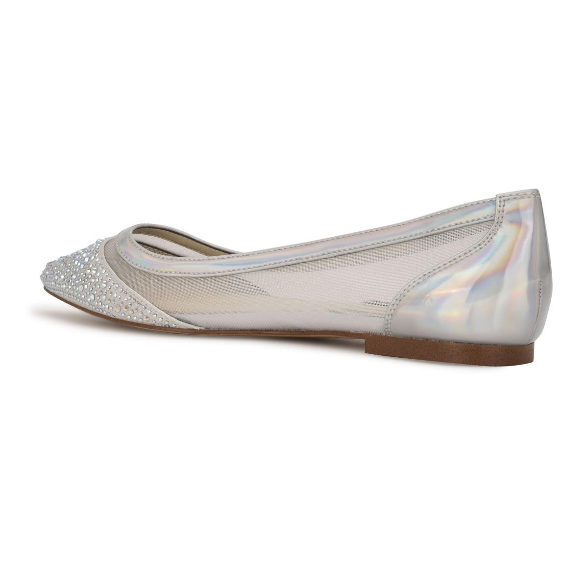 Nine West Bogus Pointy Varvas Naisten Ballerinat Beige Hopea | 4273XSQEL