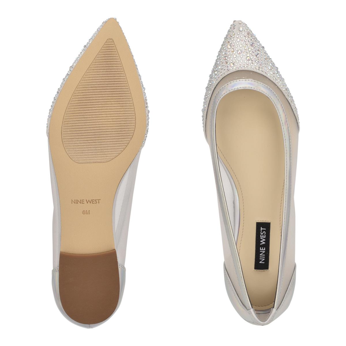 Nine West Bogus Pointy Varvas Naisten Ballerinat Beige Hopea | 4273XSQEL