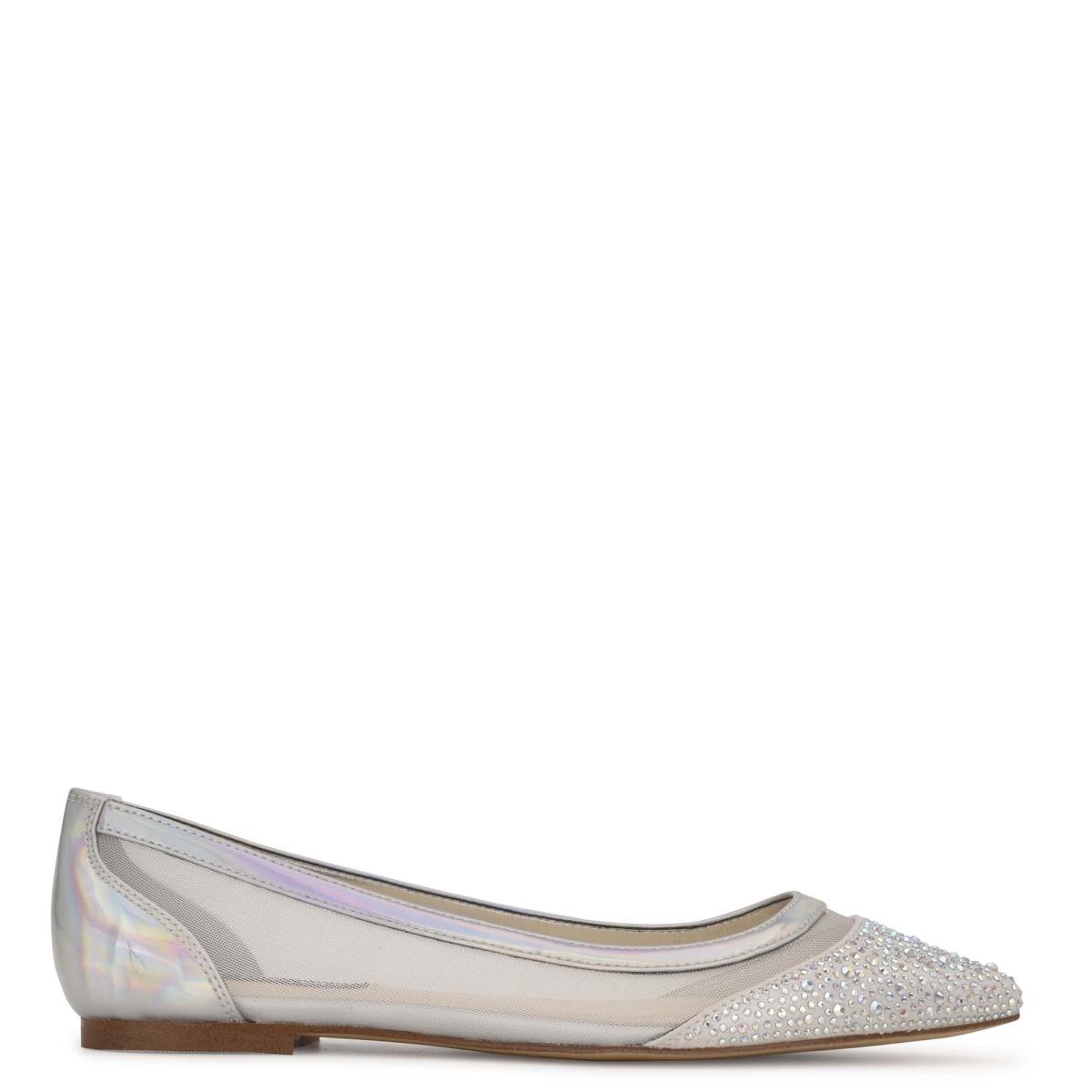 Nine West Bogus Pointy Varvas Naisten Ballerinat Beige Hopea | 4273XSQEL