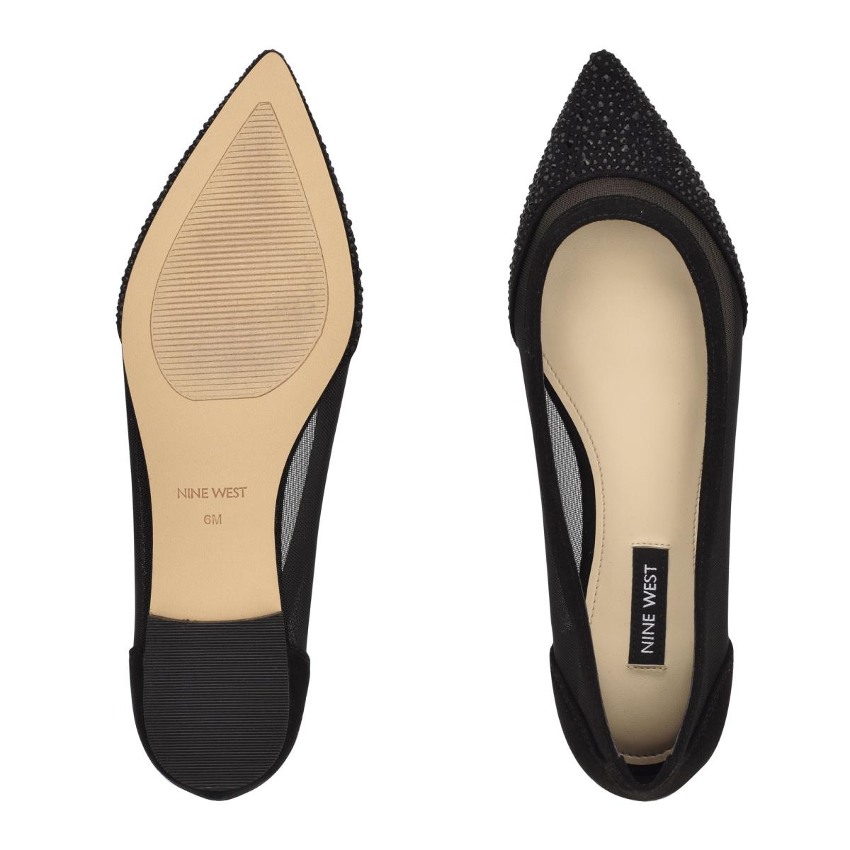 Nine West Bogus Pointy Varvas Naisten Ballerinat Mustat Mustat | 5940RGEXD