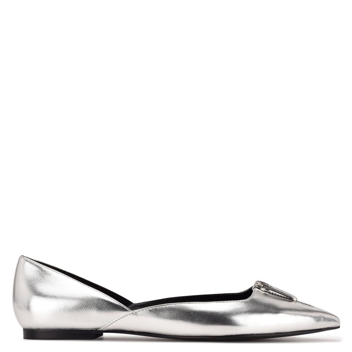 Nine West Brina Pointy Varvas Naisten Ballerinat Hopea | 5921BZLWI