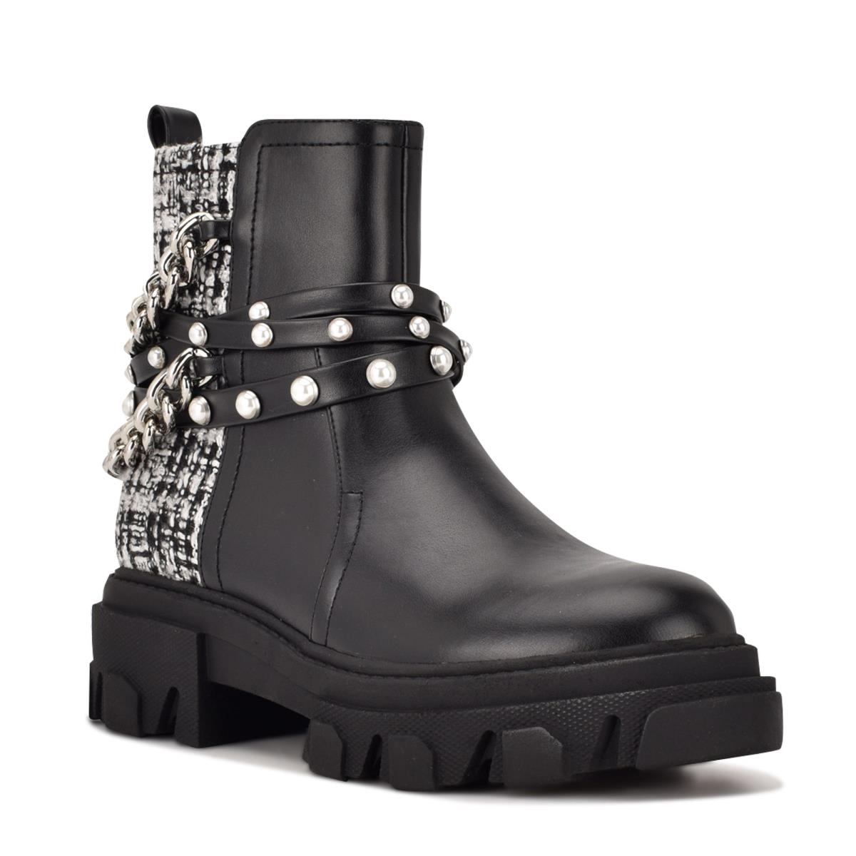 Nine West Cearlz Lug Sole Naisten Saappaat Mustat | 3975VDLOY