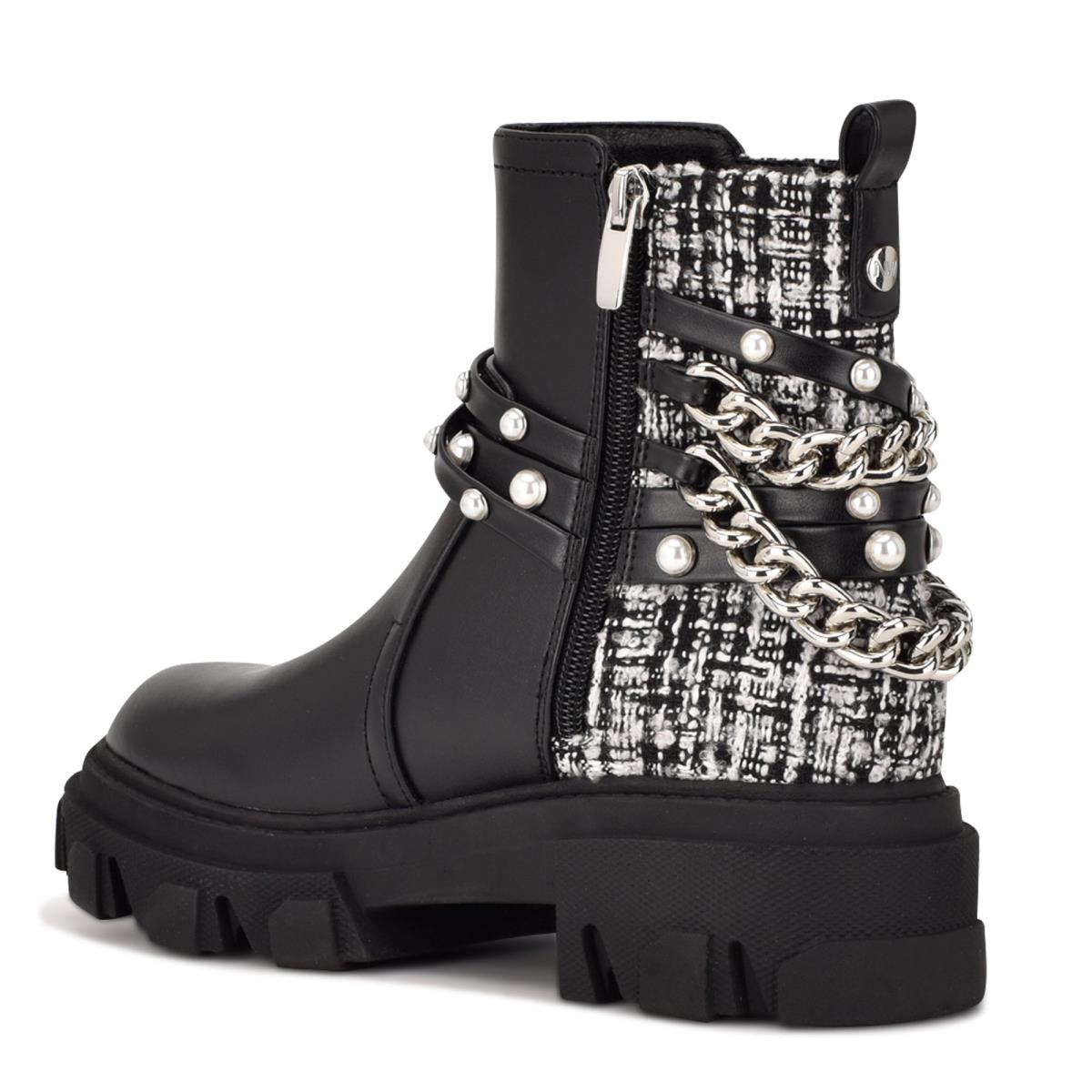 Nine West Cearlz Lug Sole Naisten Saappaat Mustat | 3975VDLOY