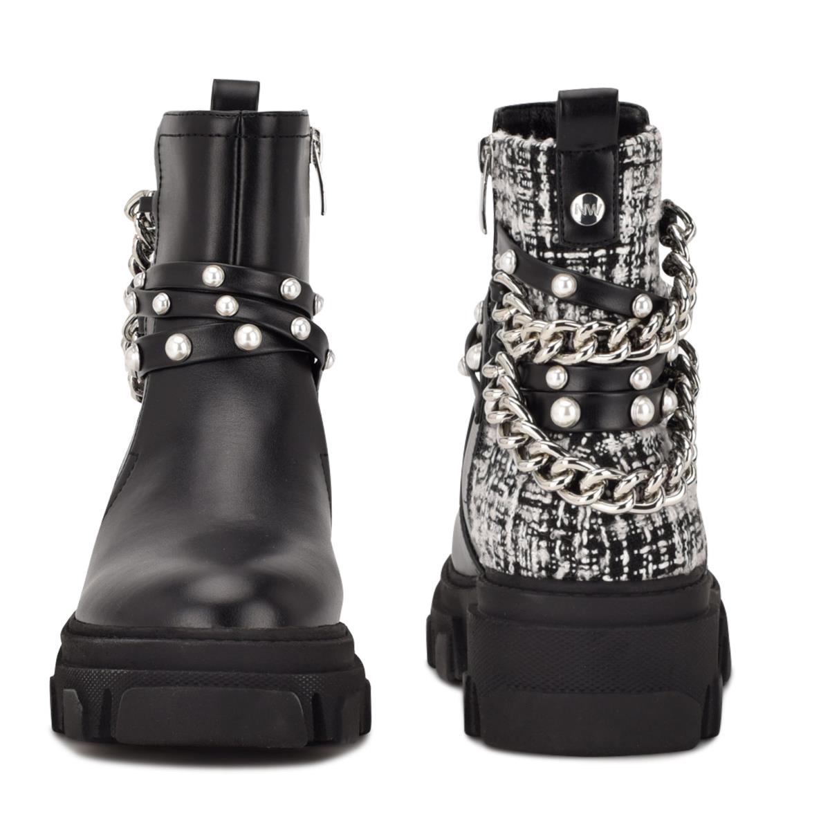 Nine West Cearlz Lug Sole Naisten Saappaat Mustat | 3975VDLOY