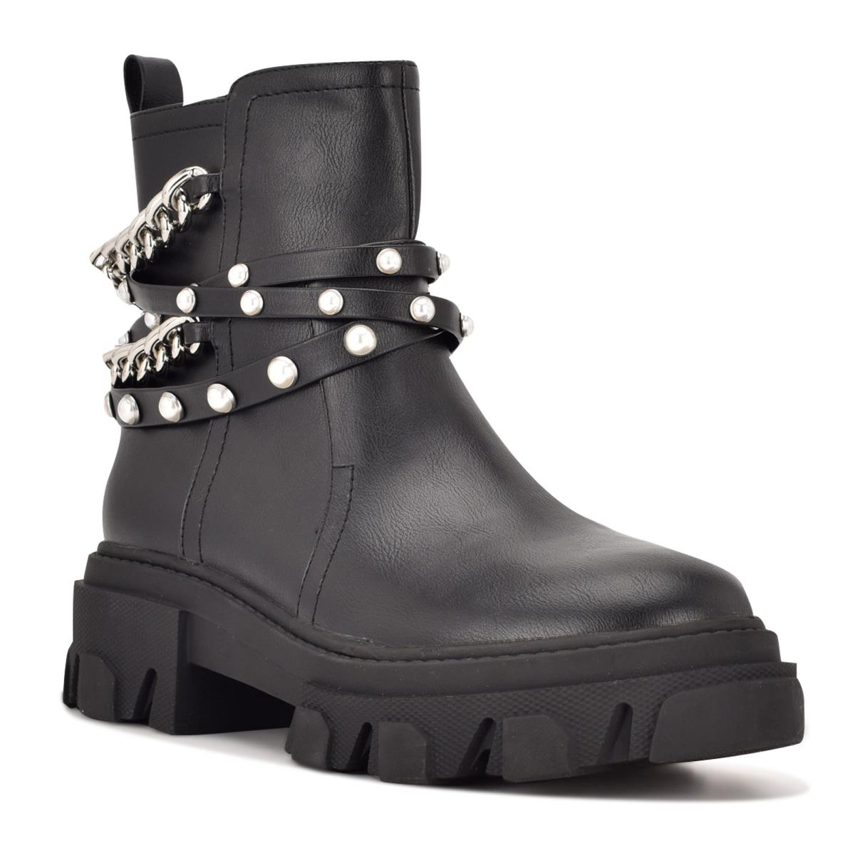 Nine West Cearlz Lug Sole Naisten Saappaat Mustat | 6317KUNAW