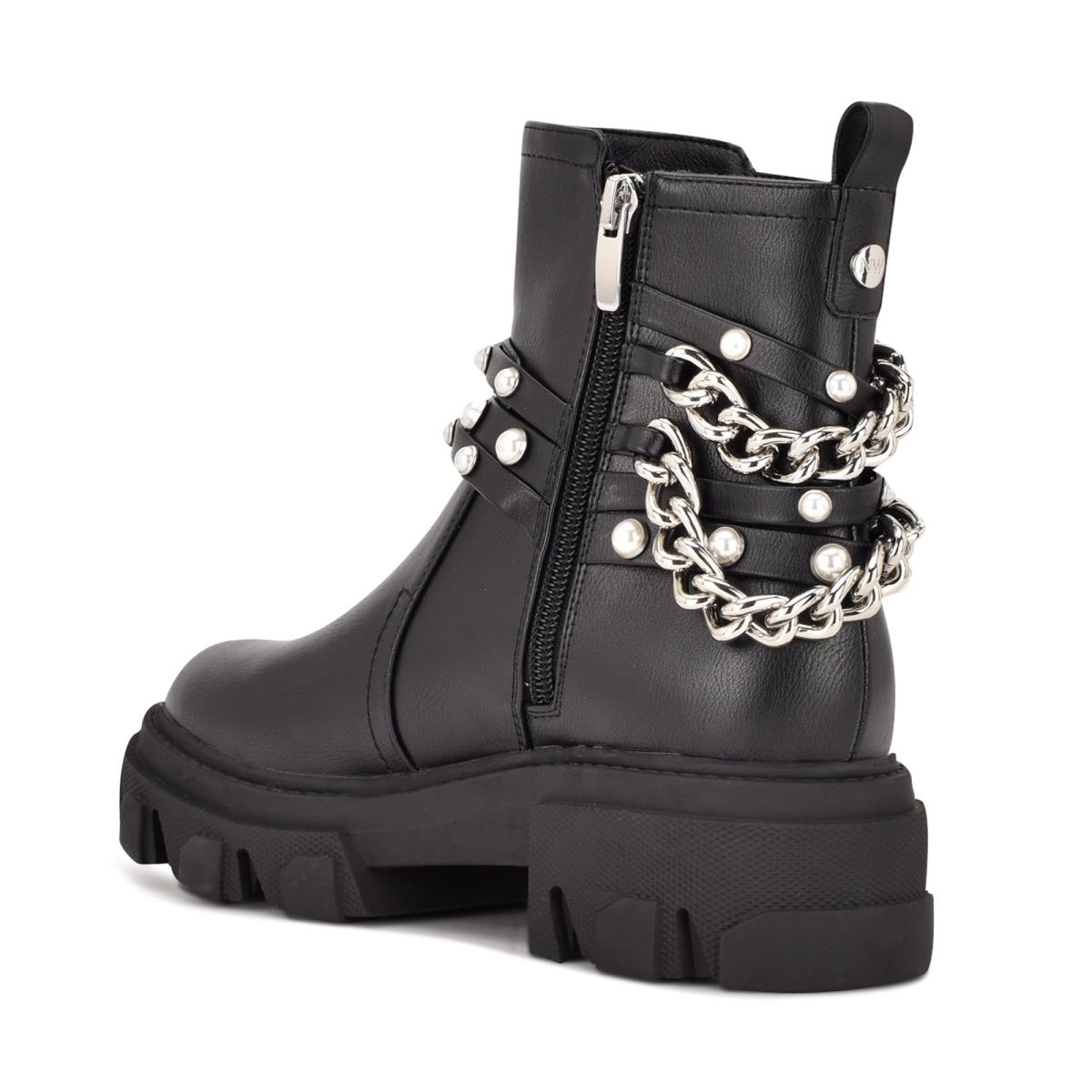 Nine West Cearlz Lug Sole Naisten Saappaat Mustat | 6317KUNAW