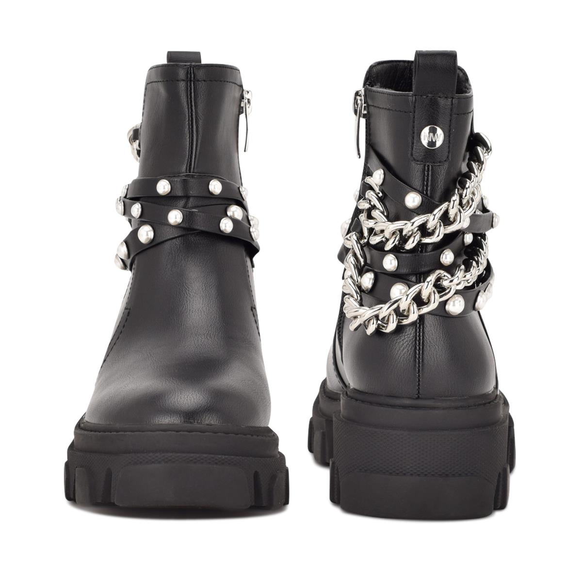 Nine West Cearlz Lug Sole Naisten Saappaat Mustat | 6317KUNAW