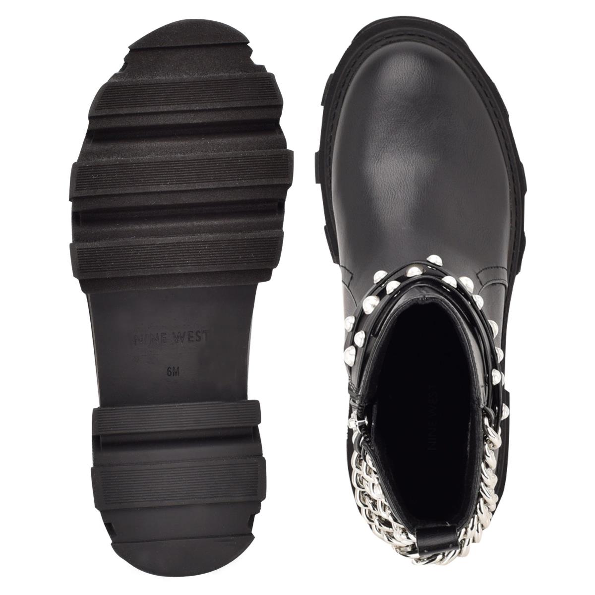 Nine West Cearlz Lug Sole Naisten Saappaat Mustat | 6317KUNAW