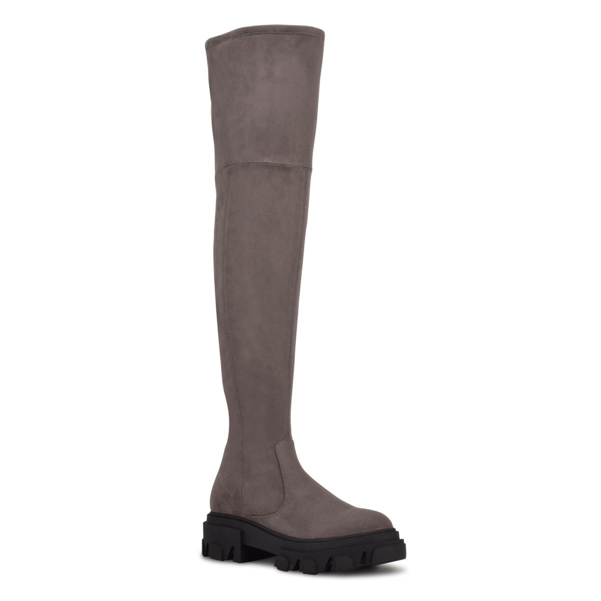 Nine West Cellie Over the Knee Lug Sole Naisten Saappaat Harmaat | 4789JCEFV