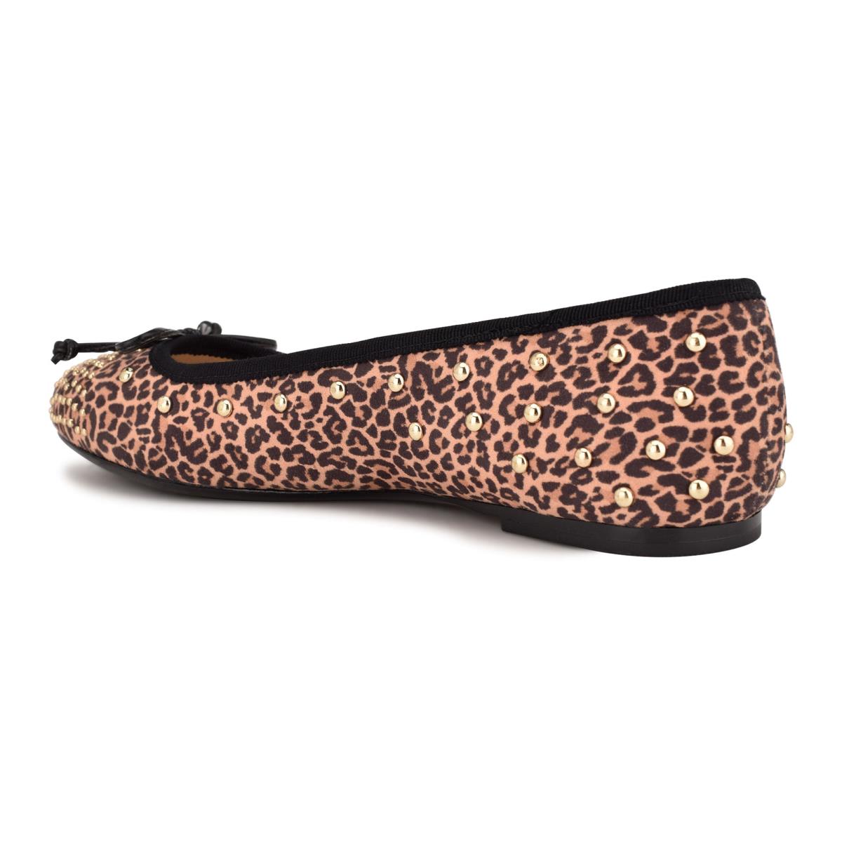 Nine West Curvy Studded Ballet Naisten Ballerinat Leopardi Ruskea | 3597TYKCN