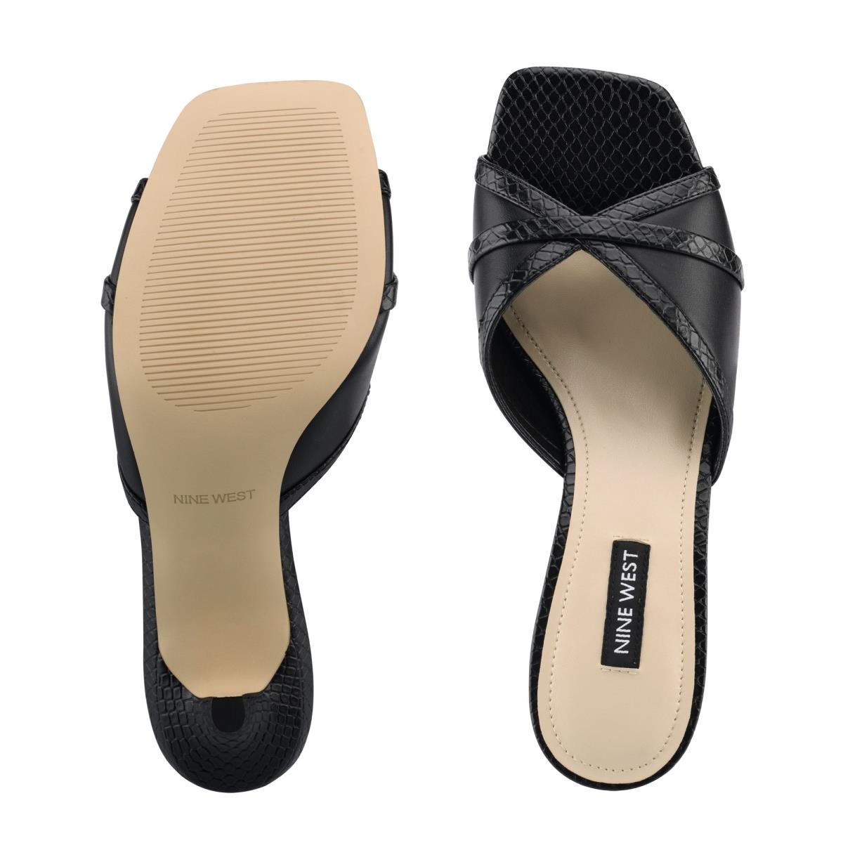 Nine West Dainty Korko Naisten Slide Sandaalit Mustat | 9573GHUMW