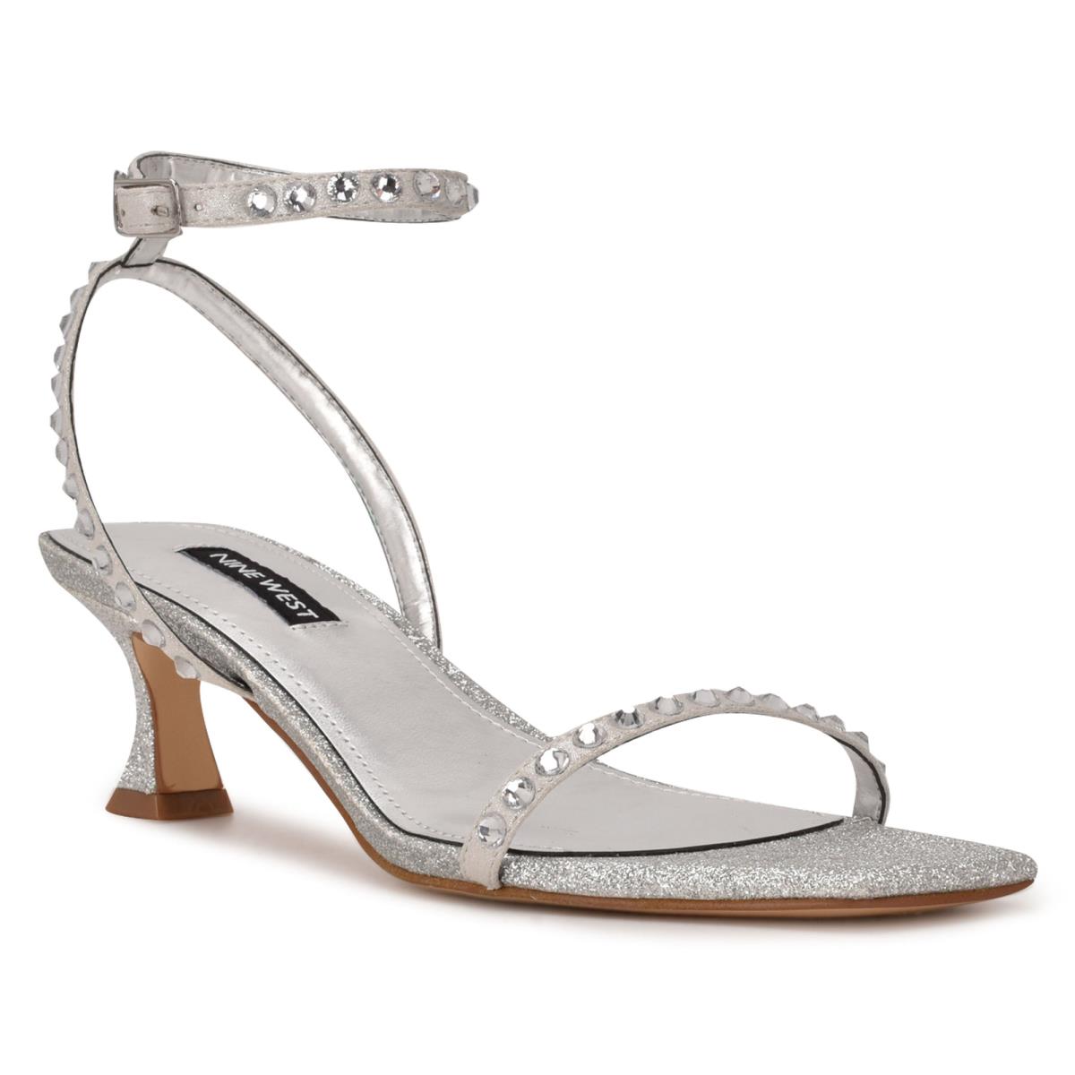 Nine West Giena Ankle Strap Naisten Juhlasandaalit Hopea | 0852EDIKG