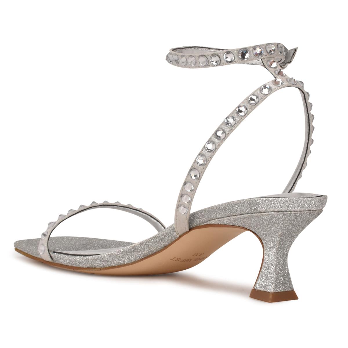 Nine West Giena Ankle Strap Naisten Juhlasandaalit Hopea | 0852EDIKG