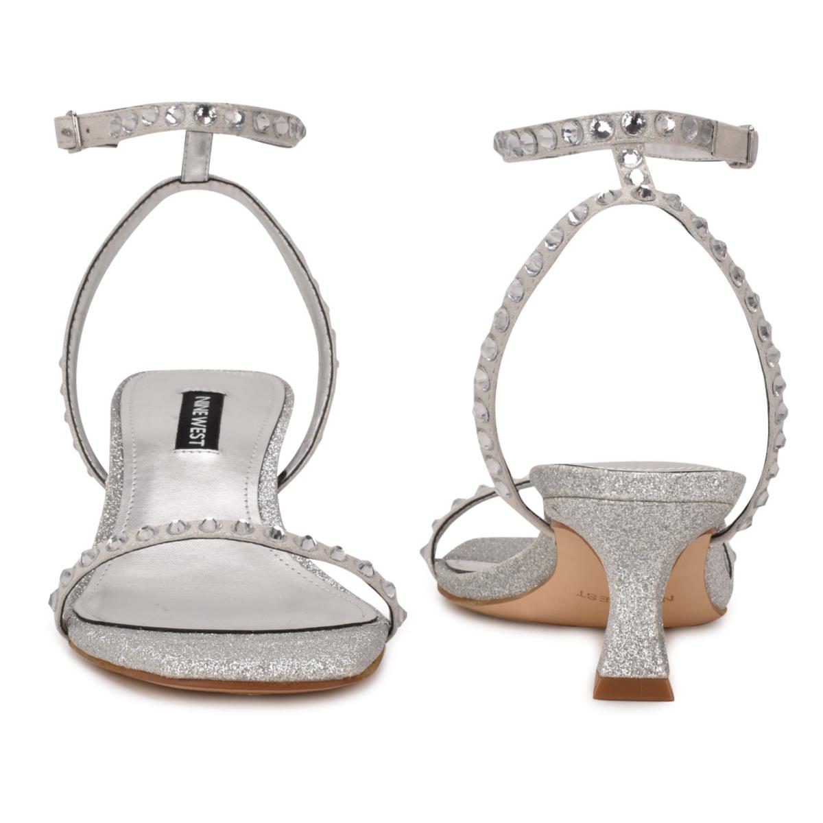 Nine West Giena Ankle Strap Naisten Juhlasandaalit Hopea | 0852EDIKG