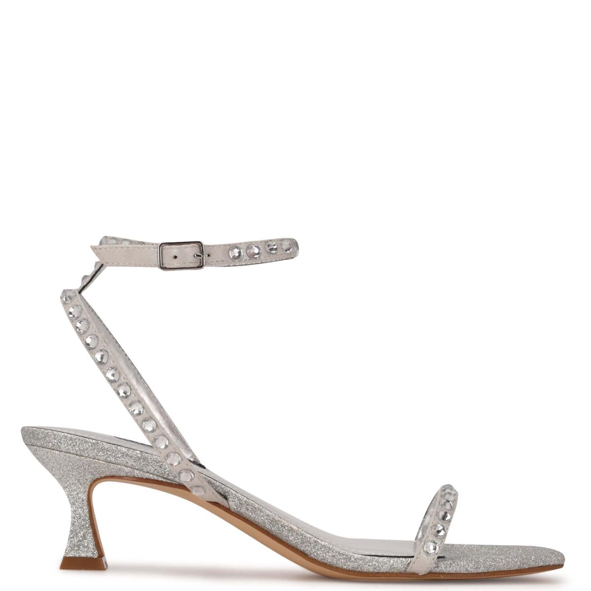 Nine West Giena Ankle Strap Naisten Juhlasandaalit Hopea | 0852EDIKG