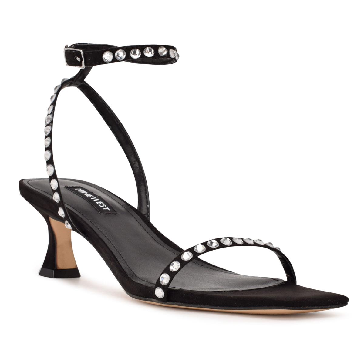 Nine West Giena Ankle Strap Naisten Juhlasandaalit Mustat | 3087KUVRQ