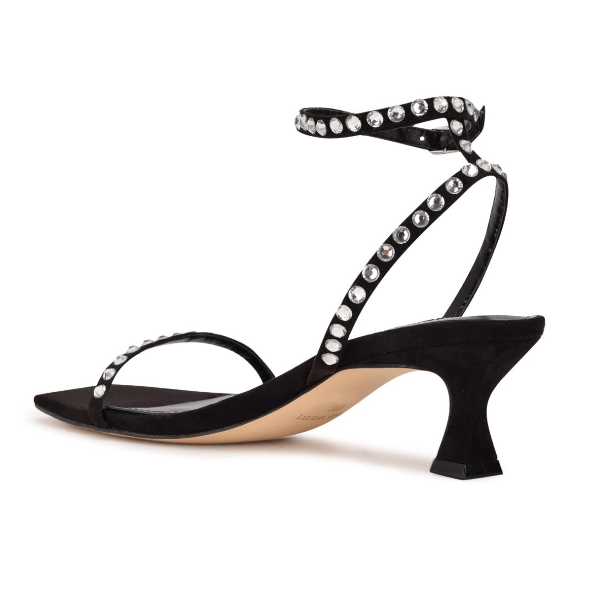 Nine West Giena Ankle Strap Naisten Juhlasandaalit Mustat | 3087KUVRQ