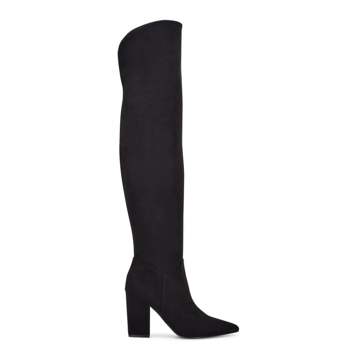 Nine West Goforit Over The Knee Naisten Korkokengät Saappaat Mustat | 3482NSJFD