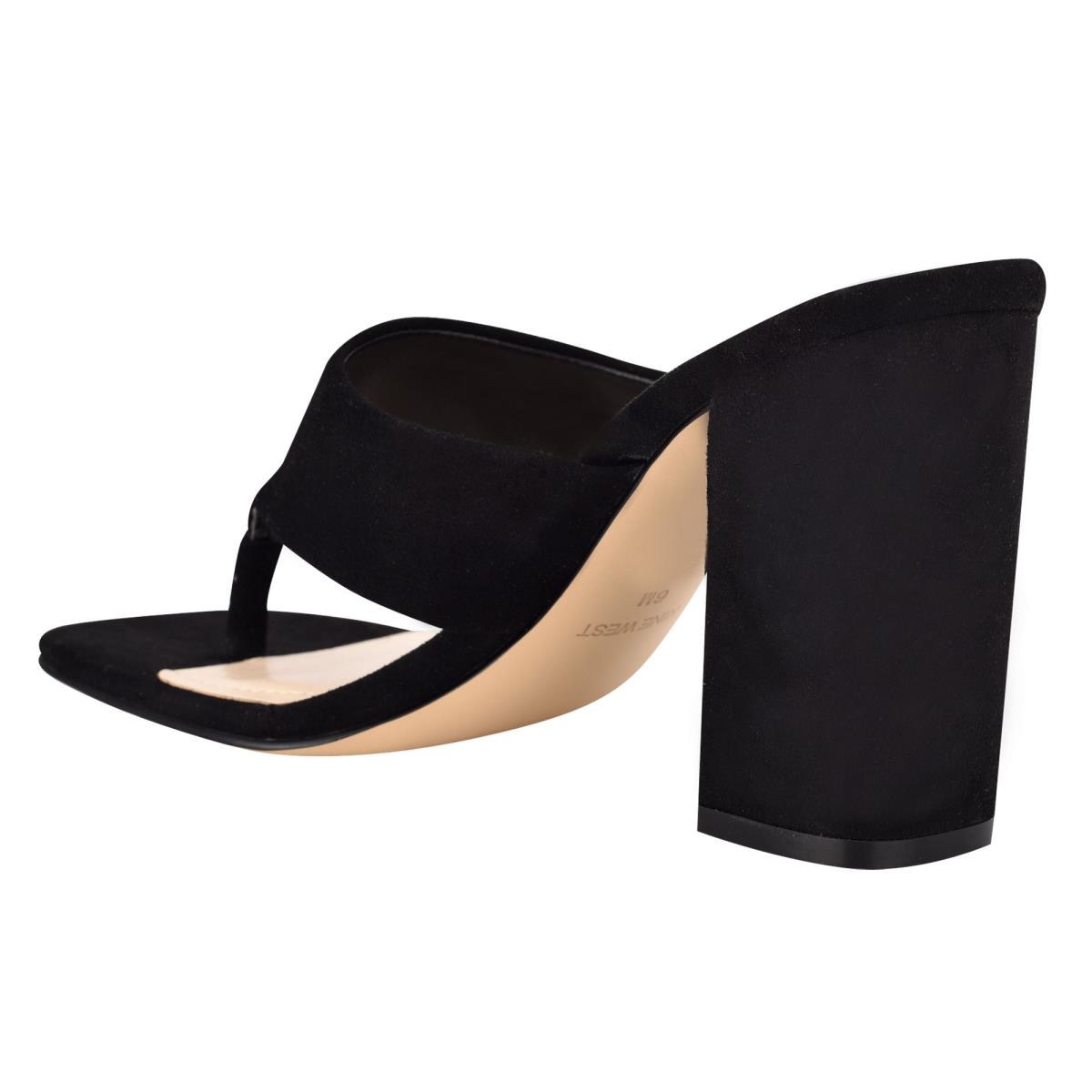 Nine West Gogo Block Heel Naisten Slide Sandaalit Mustat | 0825BKLPA