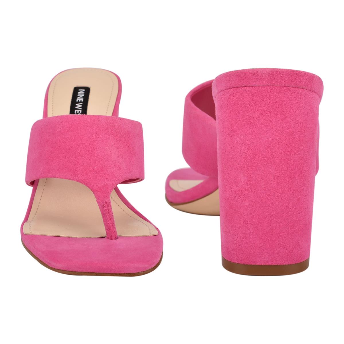 Nine West Gogo Block Heel Naisten Slide Sandaalit Pinkki | 7245ILWQN