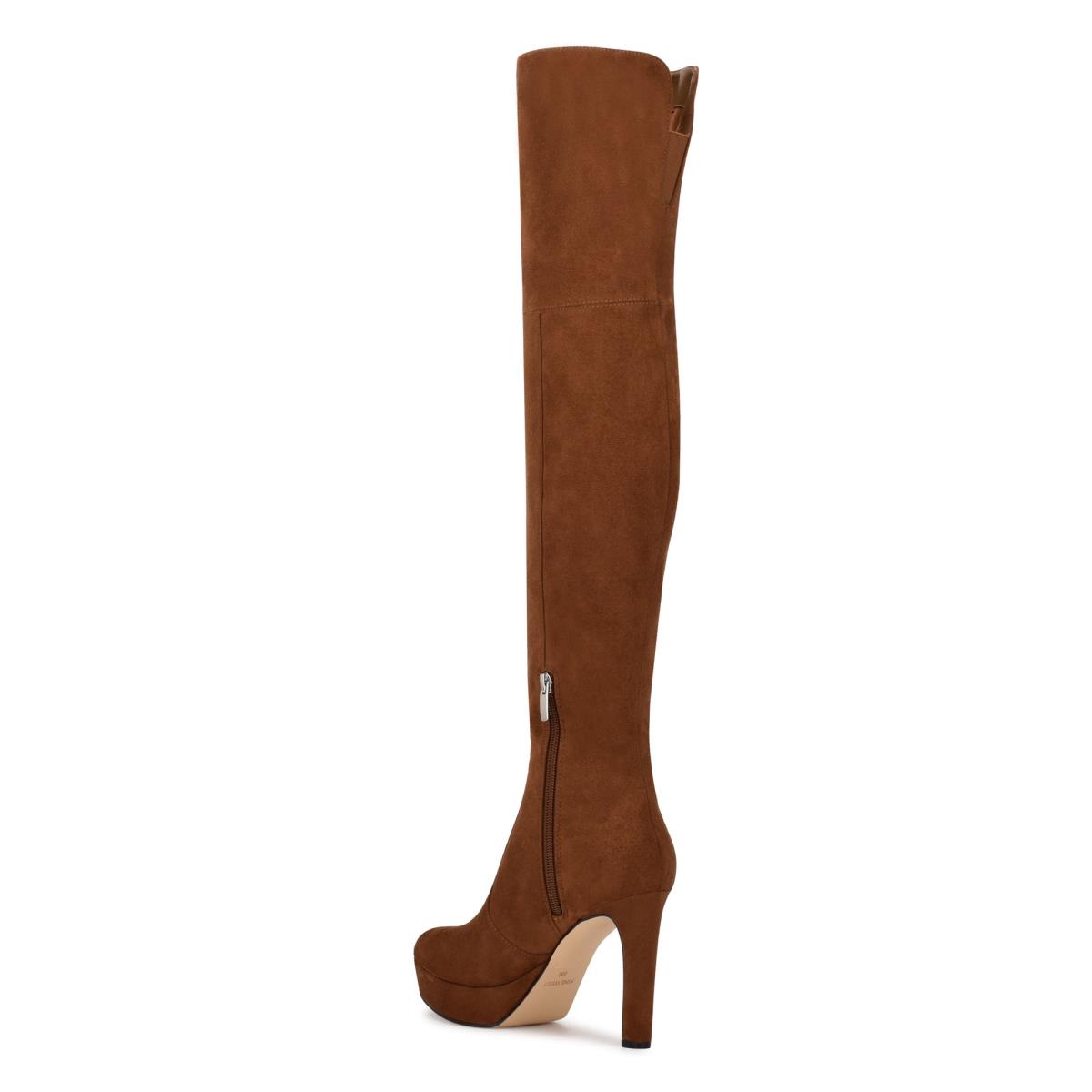 Nine West Gotcha Leveät Calf Over the Knee Naisten Platform Saappaat Ruskea | 2174EXBNU