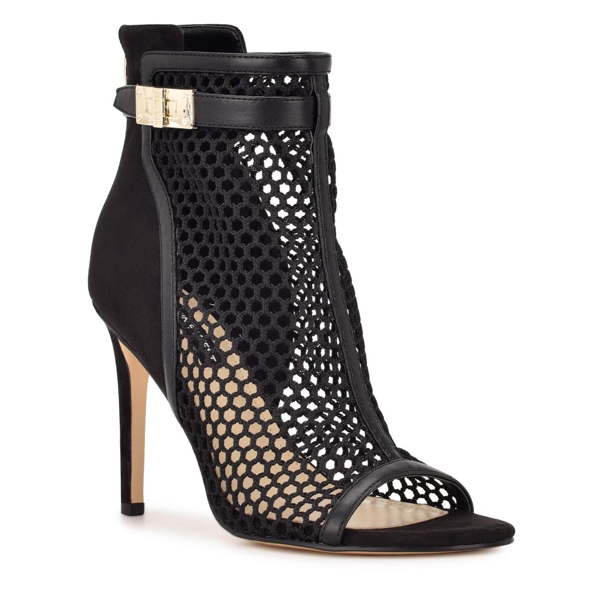 Nine West Ididit Mesh Peep Varvas Naisten Saappaat Mustat | 4321GHYLP