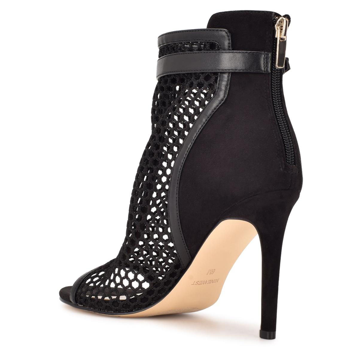 Nine West Ididit Mesh Peep Varvas Naisten Saappaat Mustat | 4321GHYLP