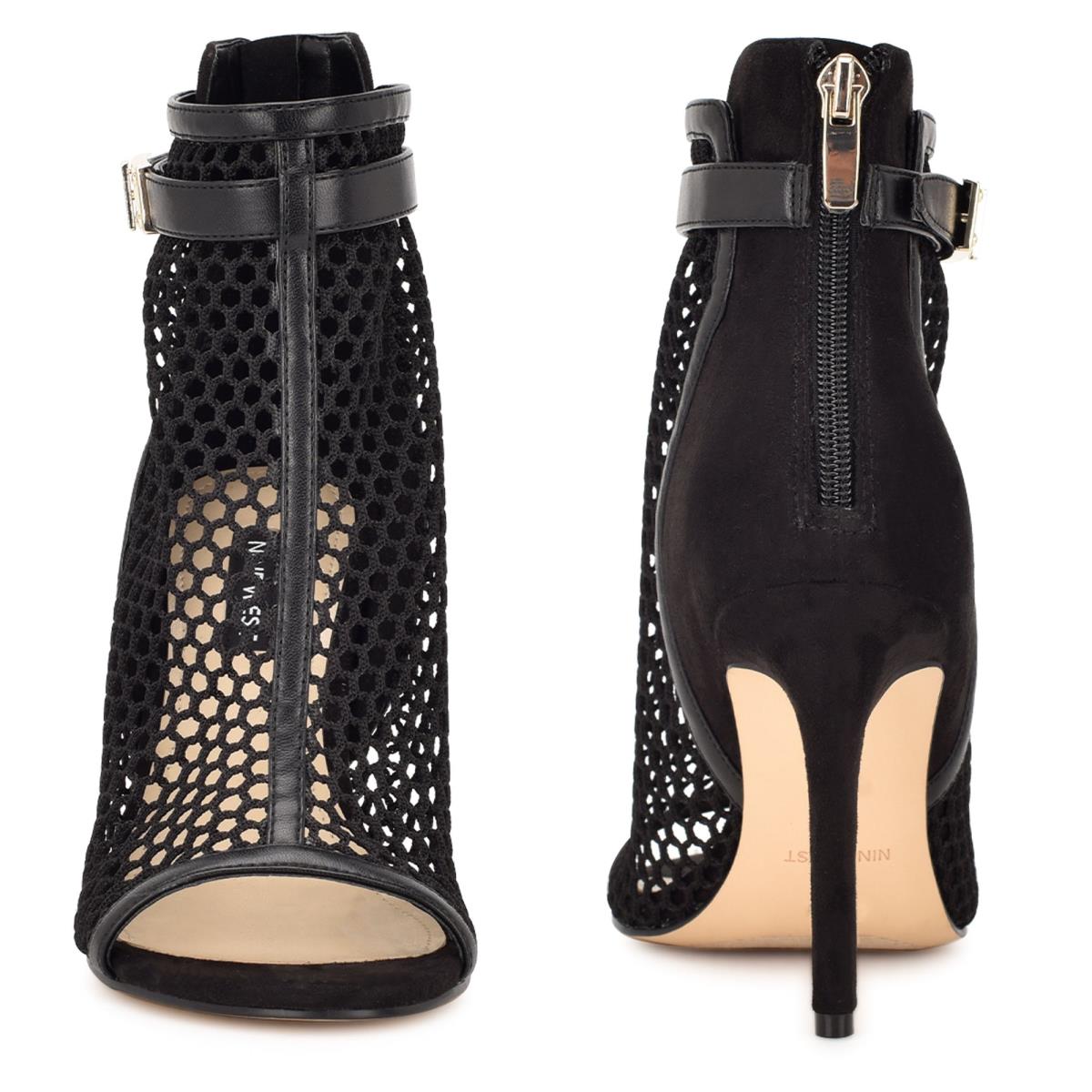 Nine West Ididit Mesh Peep Varvas Naisten Saappaat Mustat | 4321GHYLP