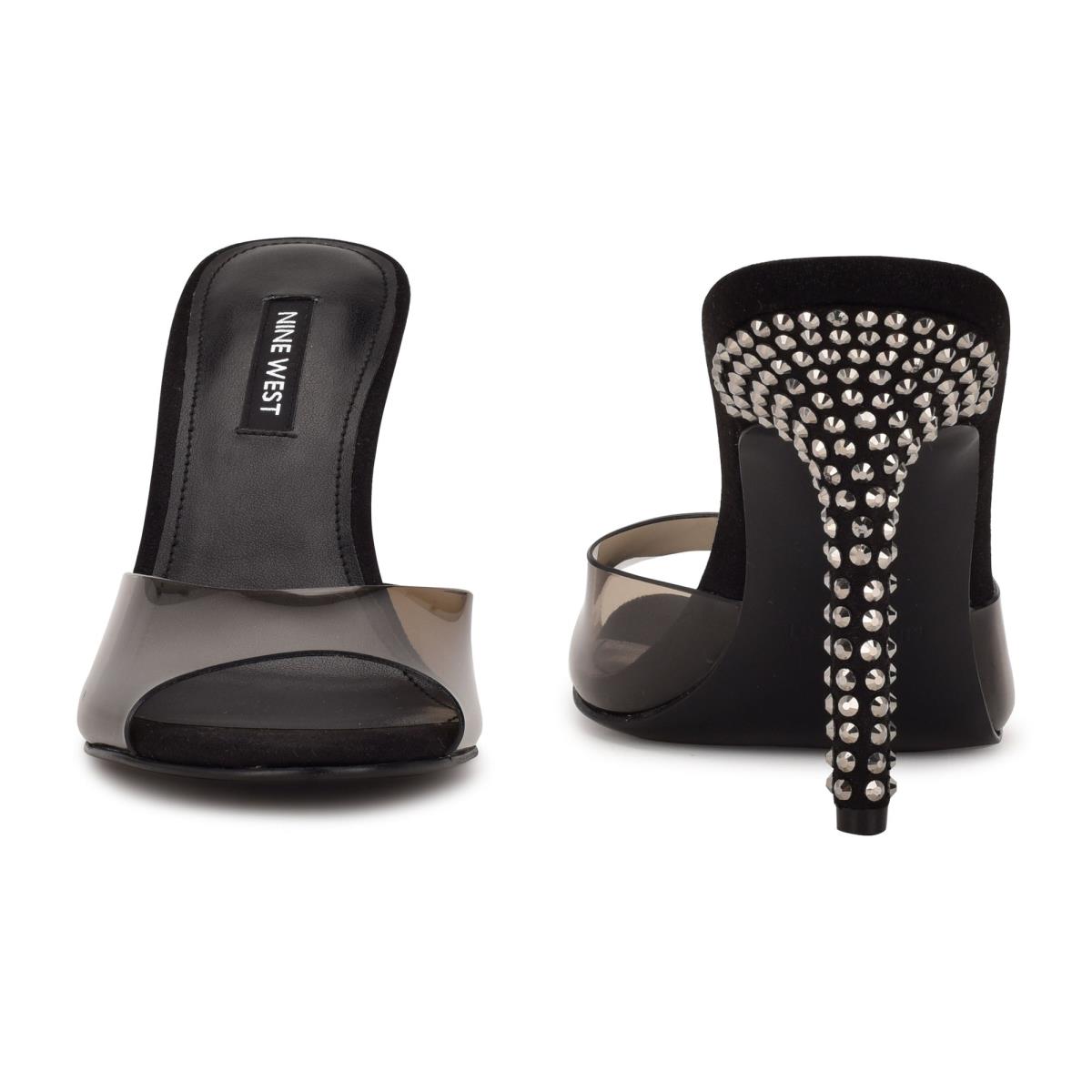 Nine West Ido Rhinestone Korko Naisten Slide Sandaalit Mustat | 1290CSKBT