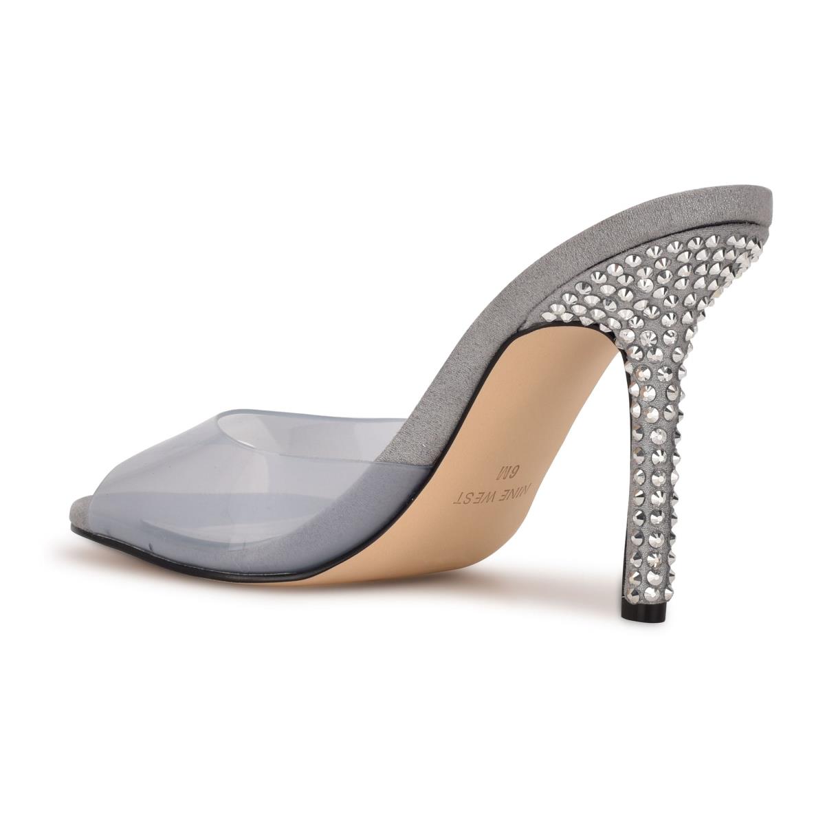 Nine West Ido Rhinestone Korko Naisten Slide Sandaalit Vaaleanharmaat | 7843THBRY