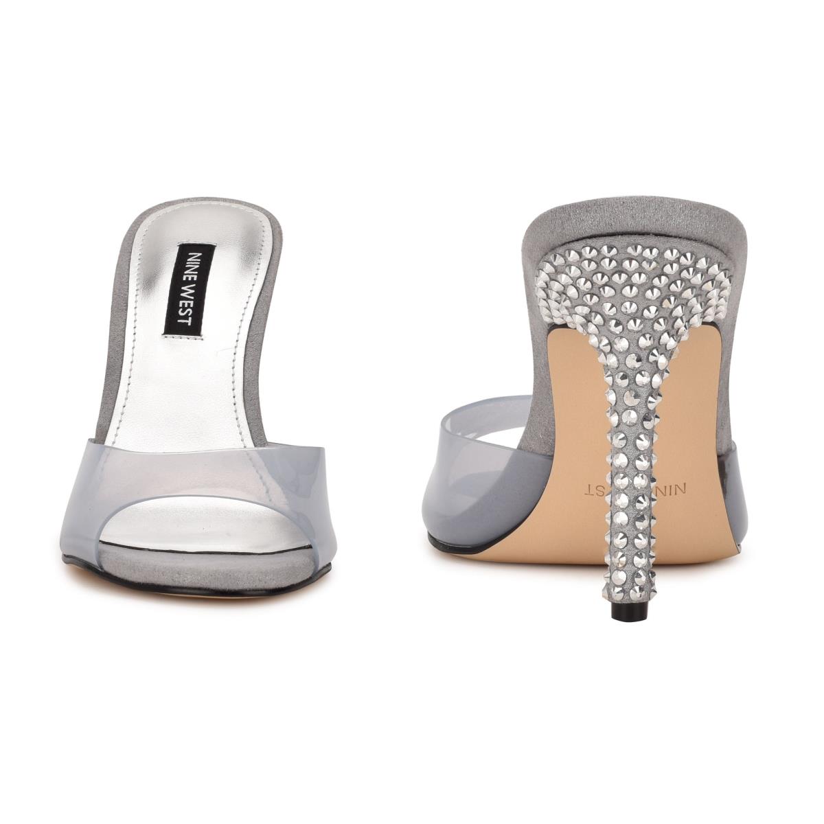 Nine West Ido Rhinestone Korko Naisten Slide Sandaalit Vaaleanharmaat | 7843THBRY