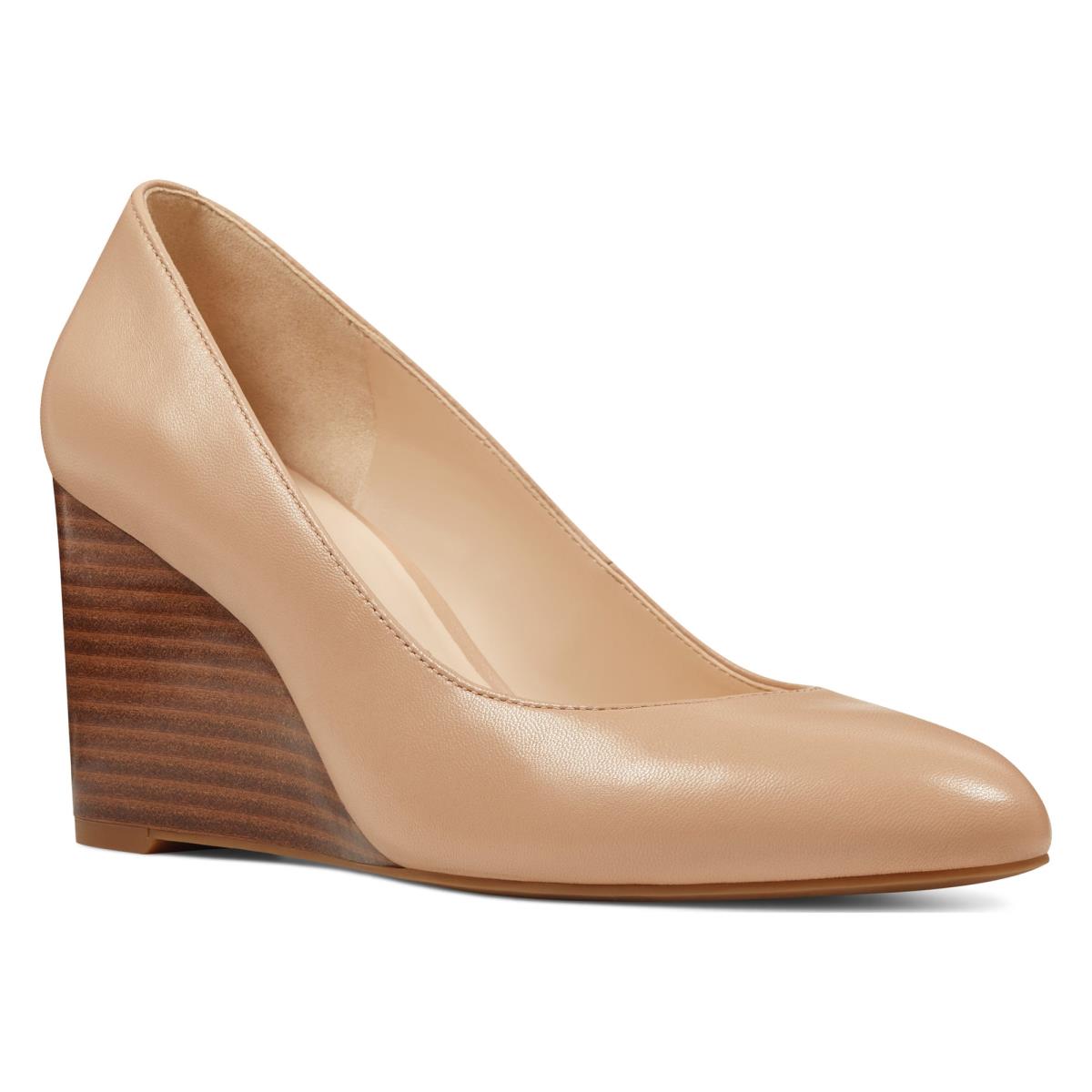 Nine West Jazzin Almond Varvas Naisten Kiilakorkokengät Beige | 4693KBLOP