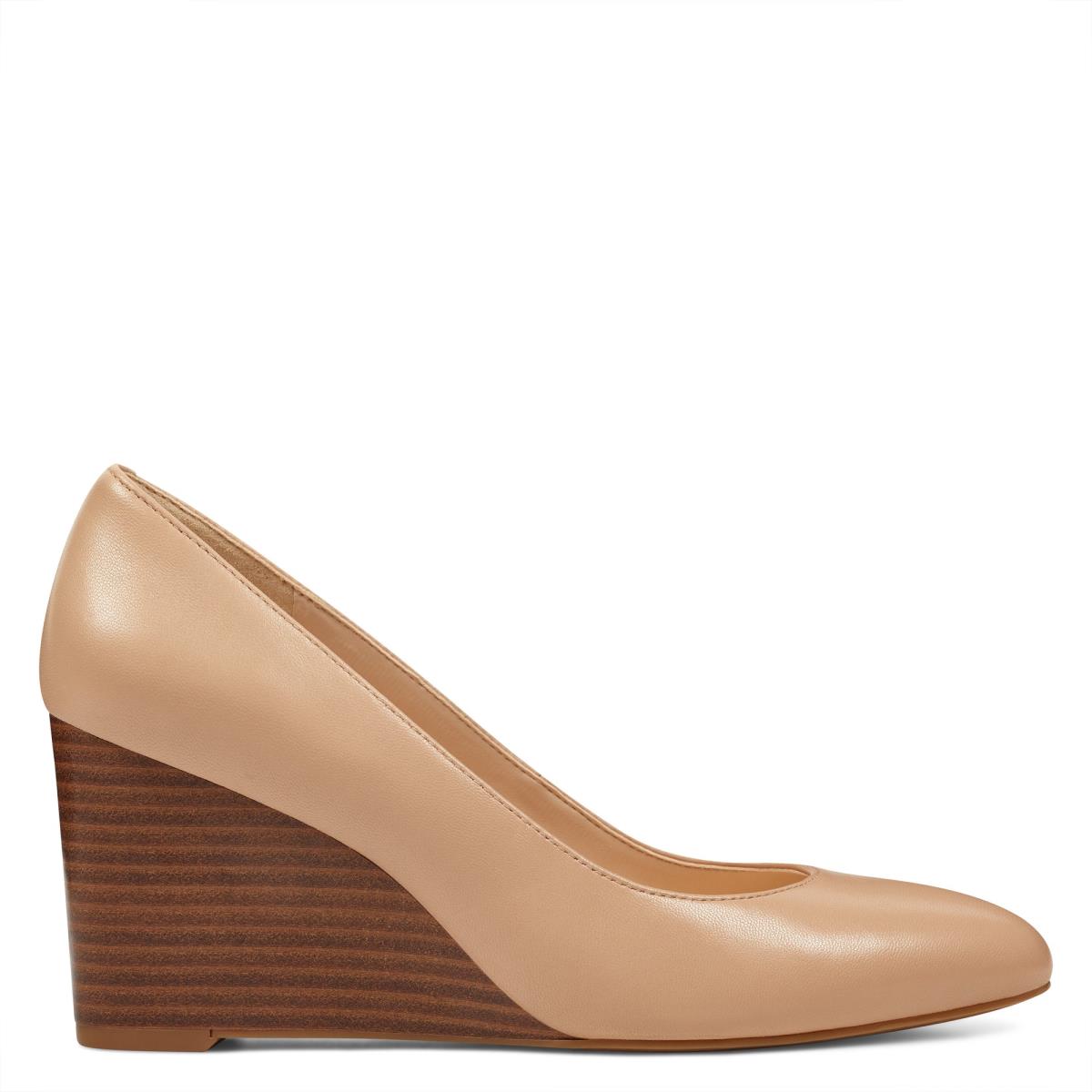 Nine West Jazzin Almond Varvas Naisten Kiilakorkokengät Beige | 4693KBLOP