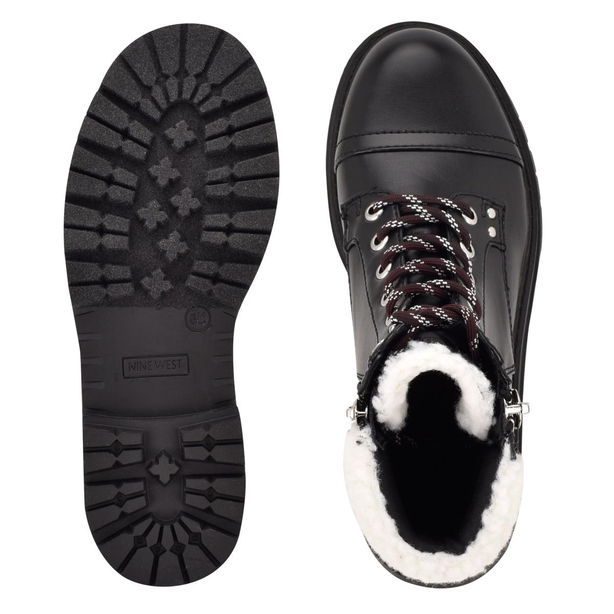 Nine West Pike Combat Lug Sole Naisten Saappaat Mustat | 4260YVJZT