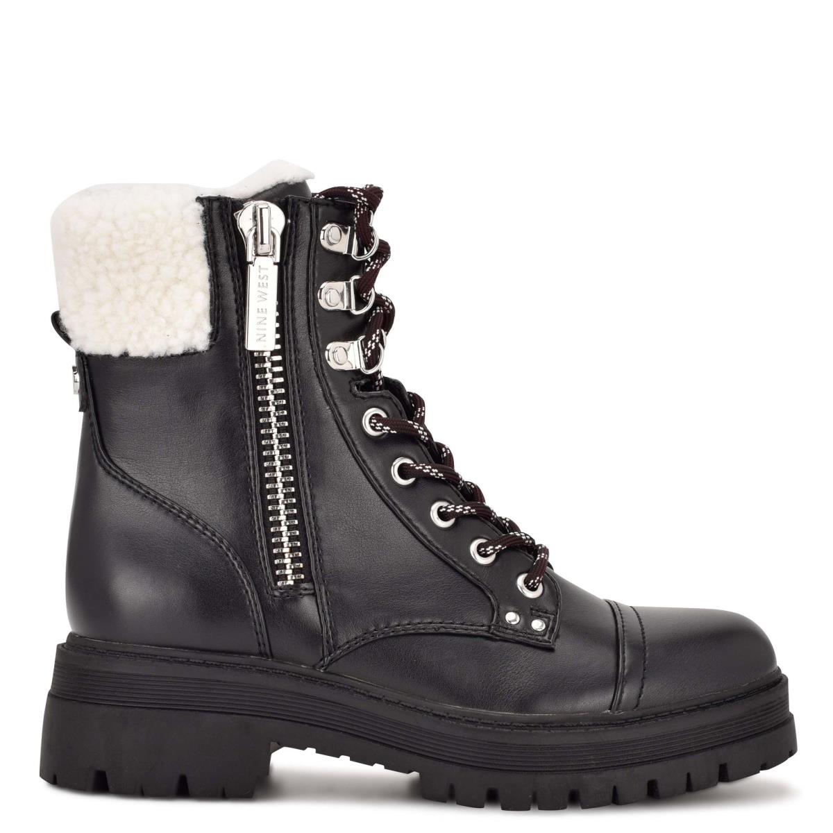 Nine West Pike Combat Lug Sole Naisten Saappaat Mustat | 4260YVJZT