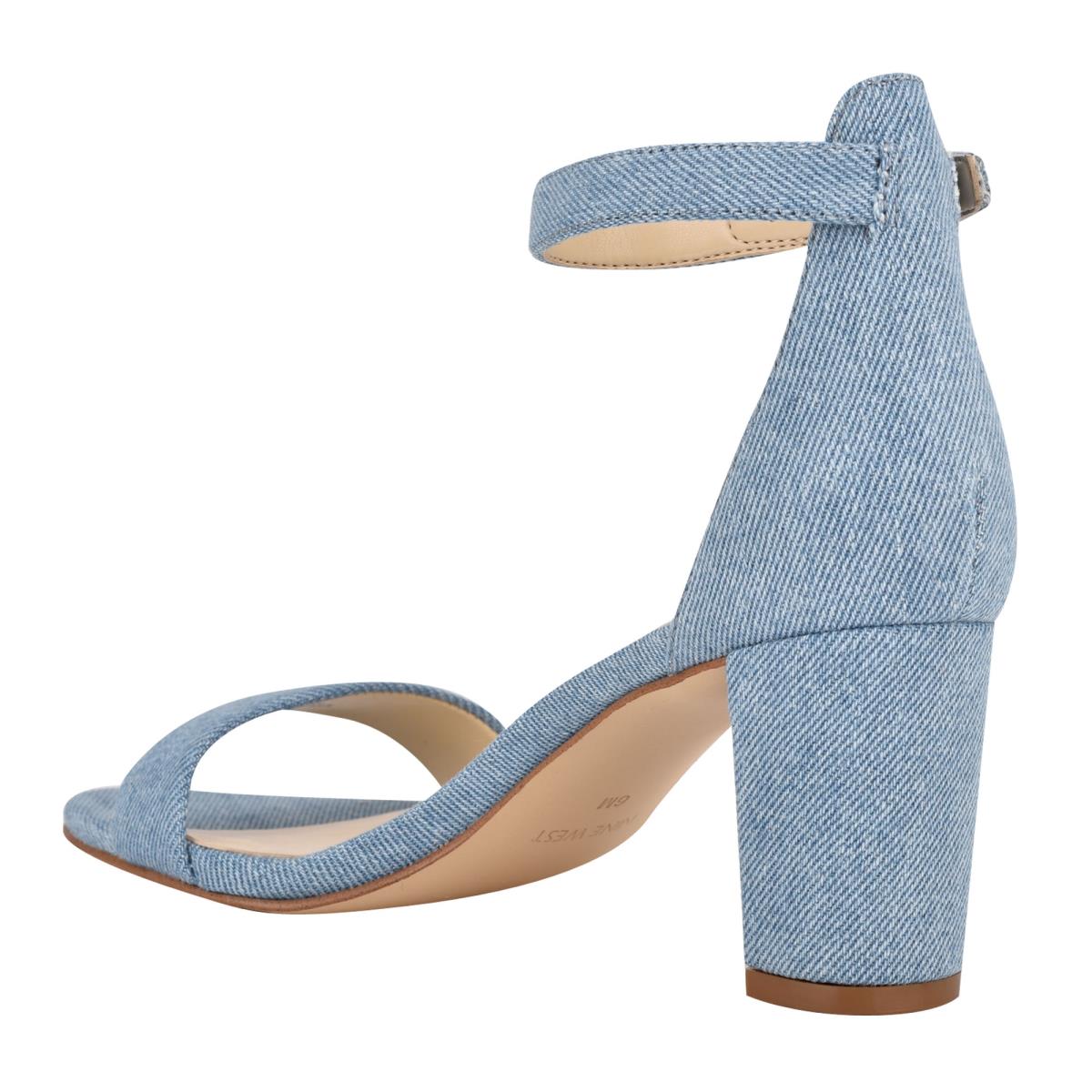 Nine West Pruce Ankle Strap Block Naisten Korkokenkä Sandaalit Sininen | 0657DGIPR