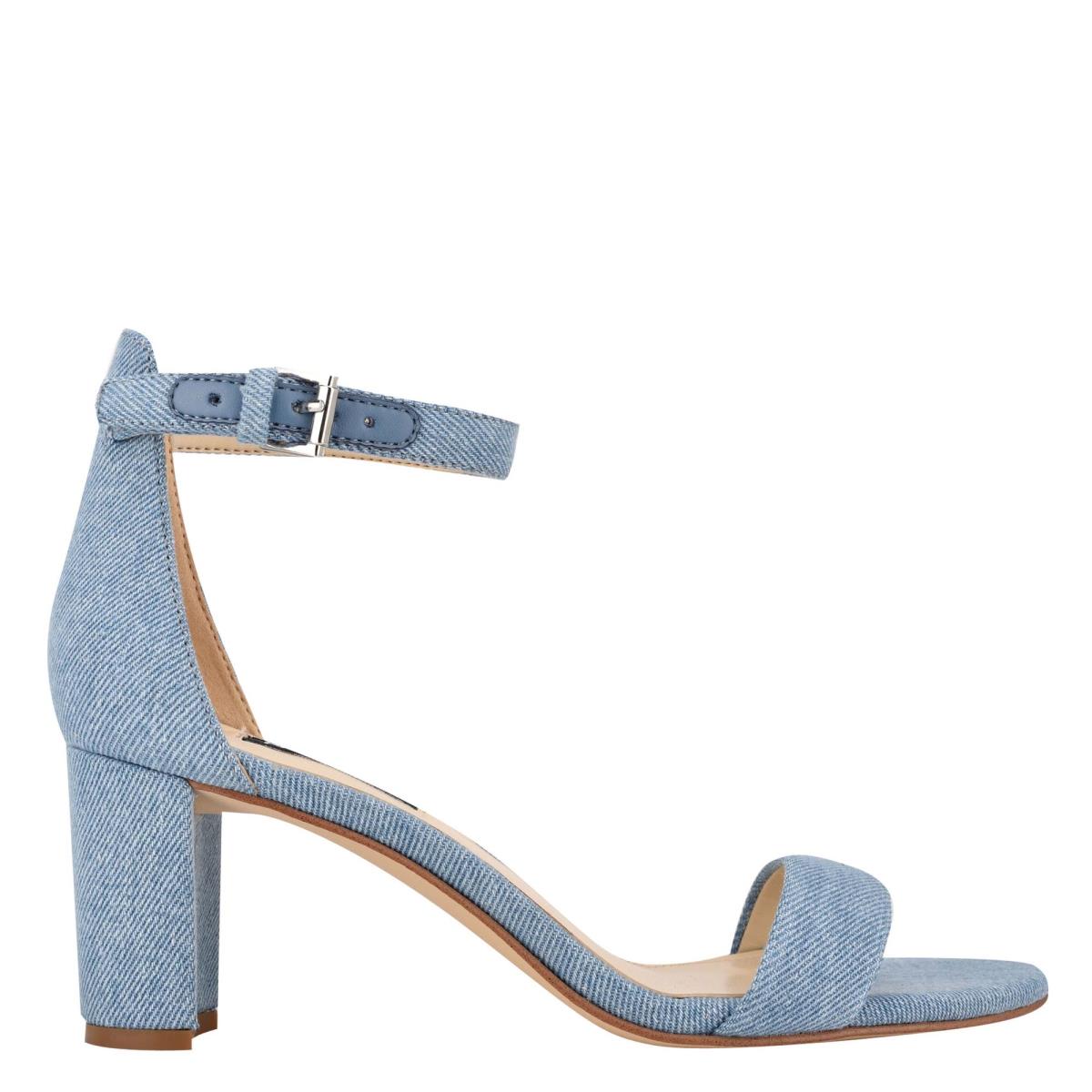 Nine West Pruce Ankle Strap Block Naisten Korkokenkä Sandaalit Sininen | 0657DGIPR