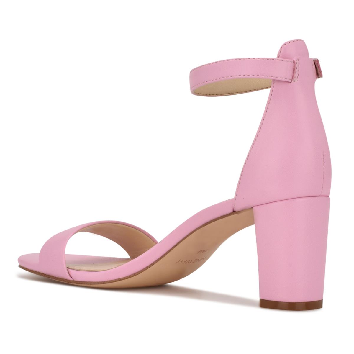 Nine West Pruce Ankle Strap Block Naisten Korkokenkä Sandaalit Pinkki | 2879WMPXF