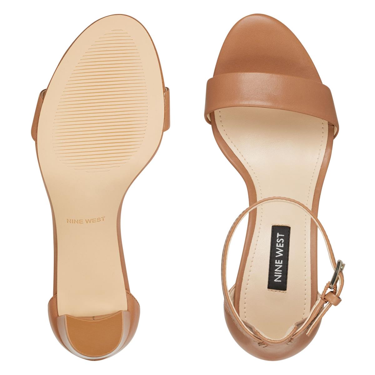 Nine West Pruce Ankle Strap Block Naisten Korkokenkä Sandaalit Beige | 7531IVRAX