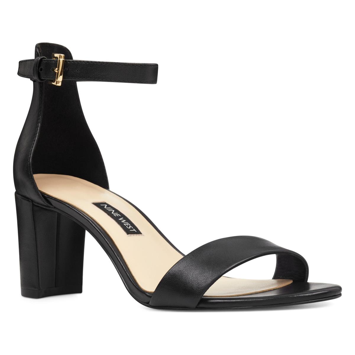 Nine West Pruce Ankle Strap Block Naisten Korkokenkä Sandaalit Mustat | 8134VXFNE