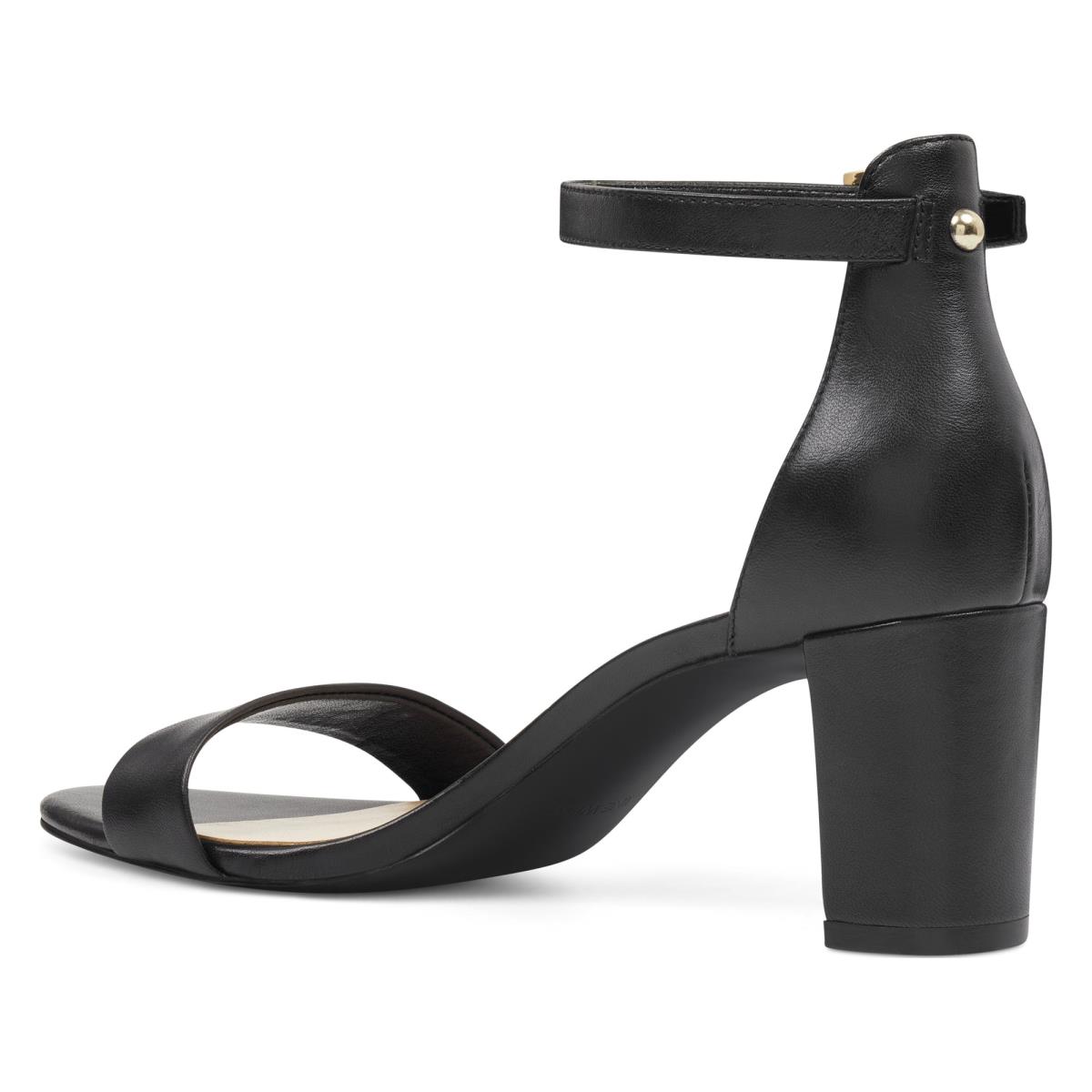 Nine West Pruce Ankle Strap Block Naisten Korkokenkä Sandaalit Mustat | 8134VXFNE