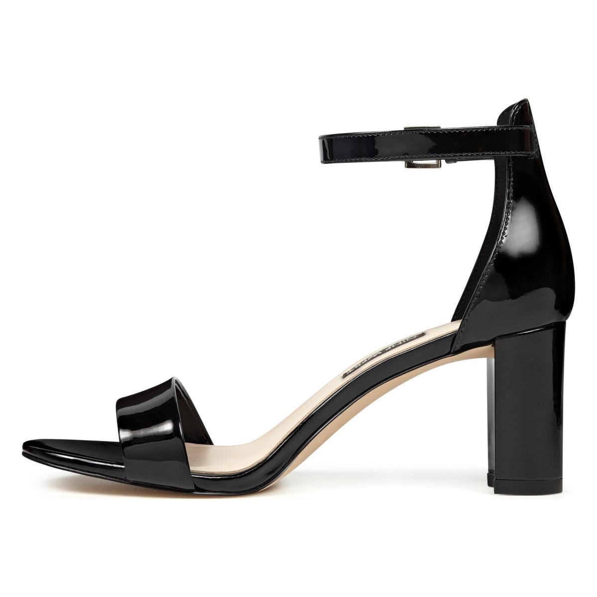 Nine West Pruce Ankle Strap Block Naisten Korkokenkä Sandaalit Mustat | 9268EUOSF