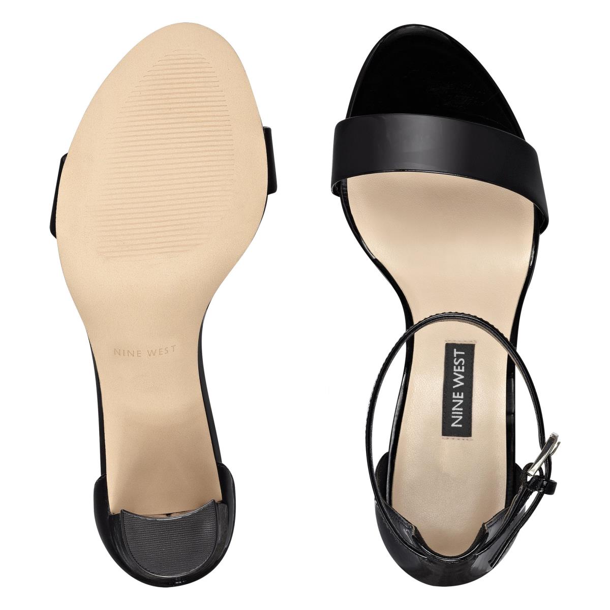 Nine West Pruce Ankle Strap Block Naisten Korkokenkä Sandaalit Mustat | 9268EUOSF