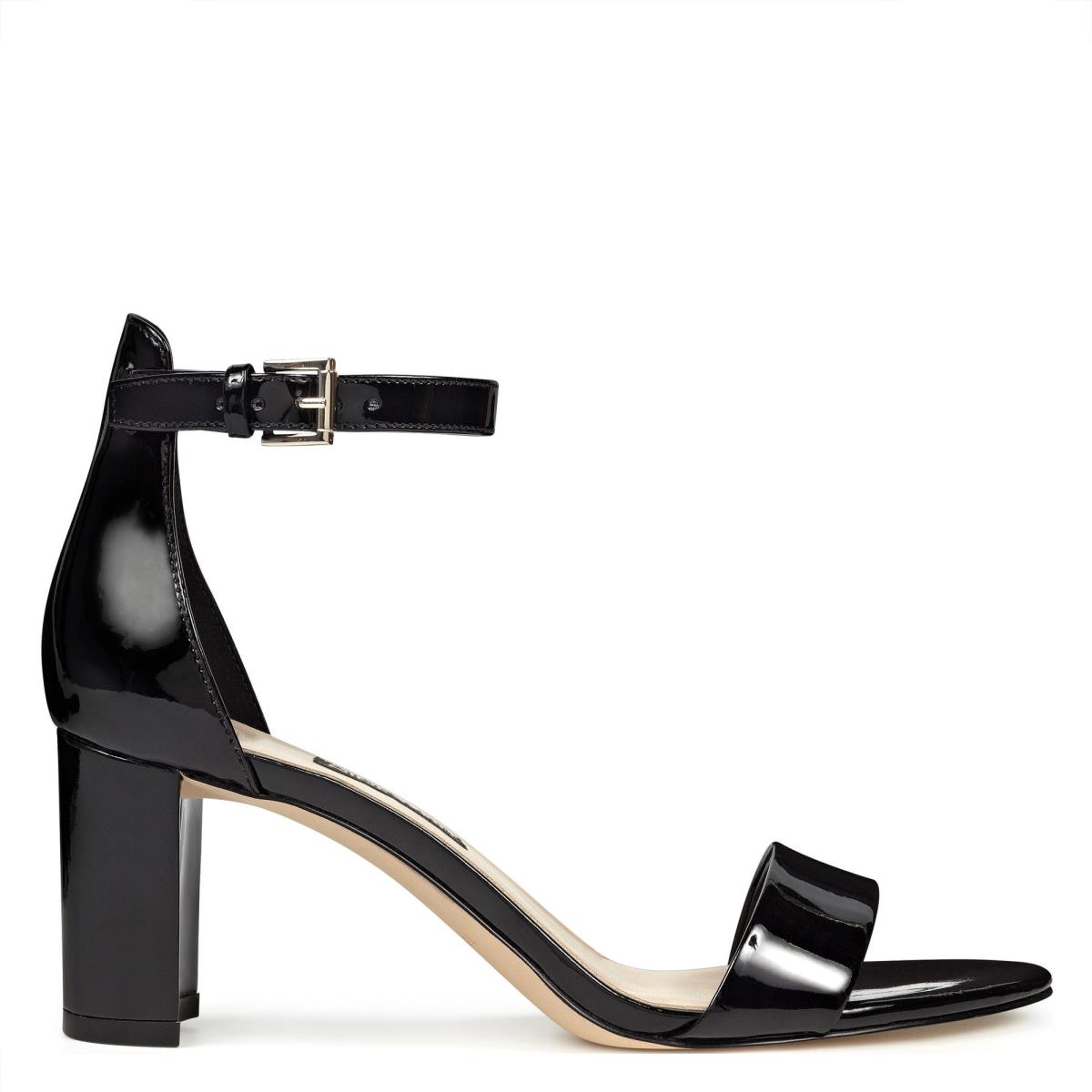 Nine West Pruce Ankle Strap Block Naisten Korkokenkä Sandaalit Mustat | 9268EUOSF